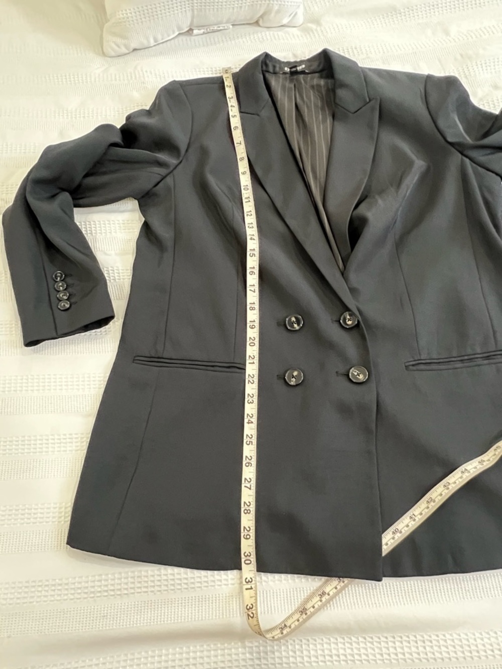 EXPRESS Women's Double-Breasted Black Blazer Jacket - Picture 3 of 5